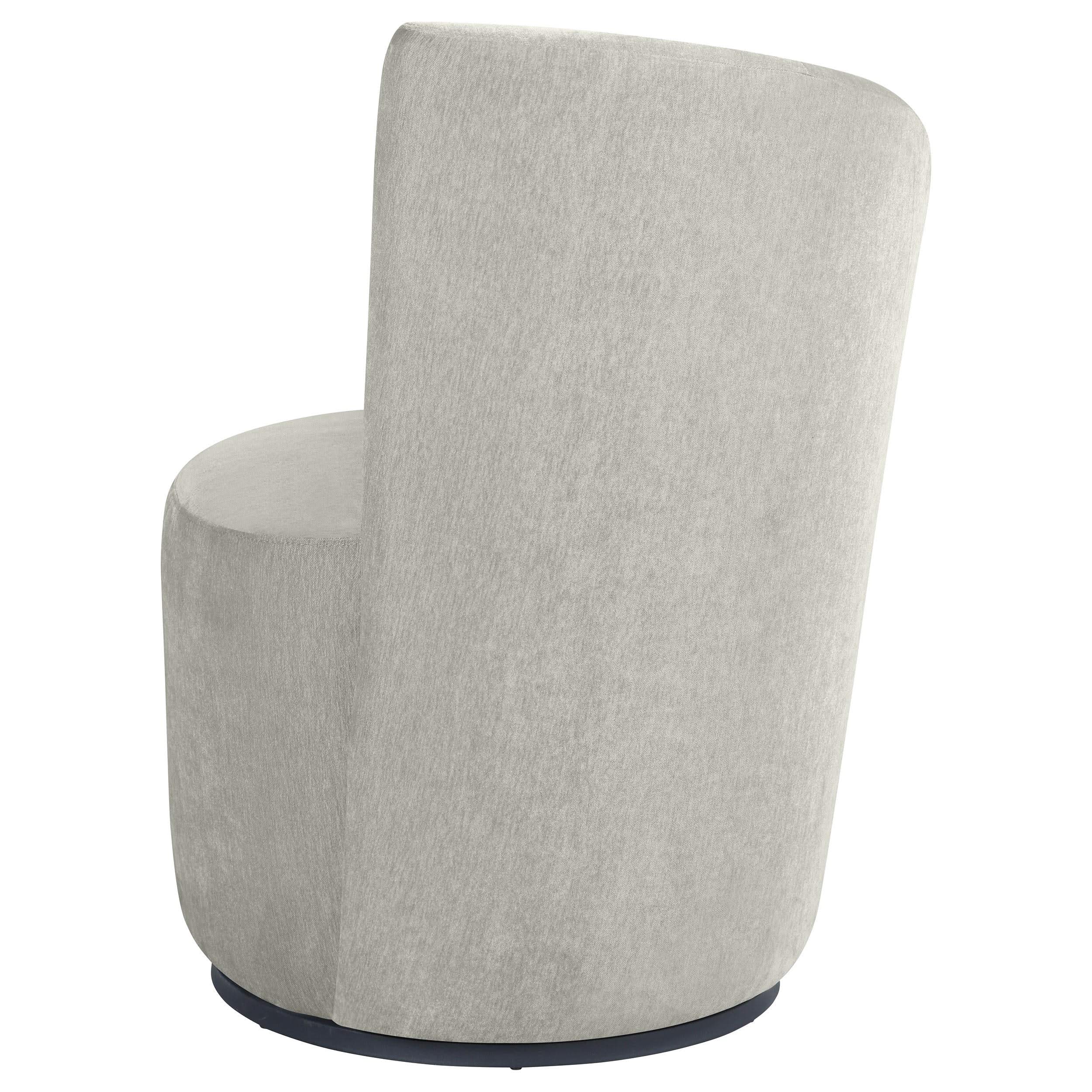 Silla giratoria tapizada Nueva con respaldo curvo en gris paloma