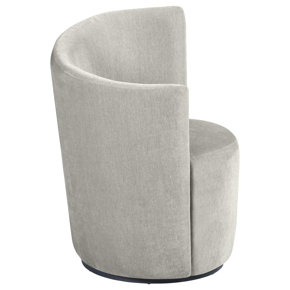 Silla giratoria tapizada Nueva con respaldo curvo en gris paloma