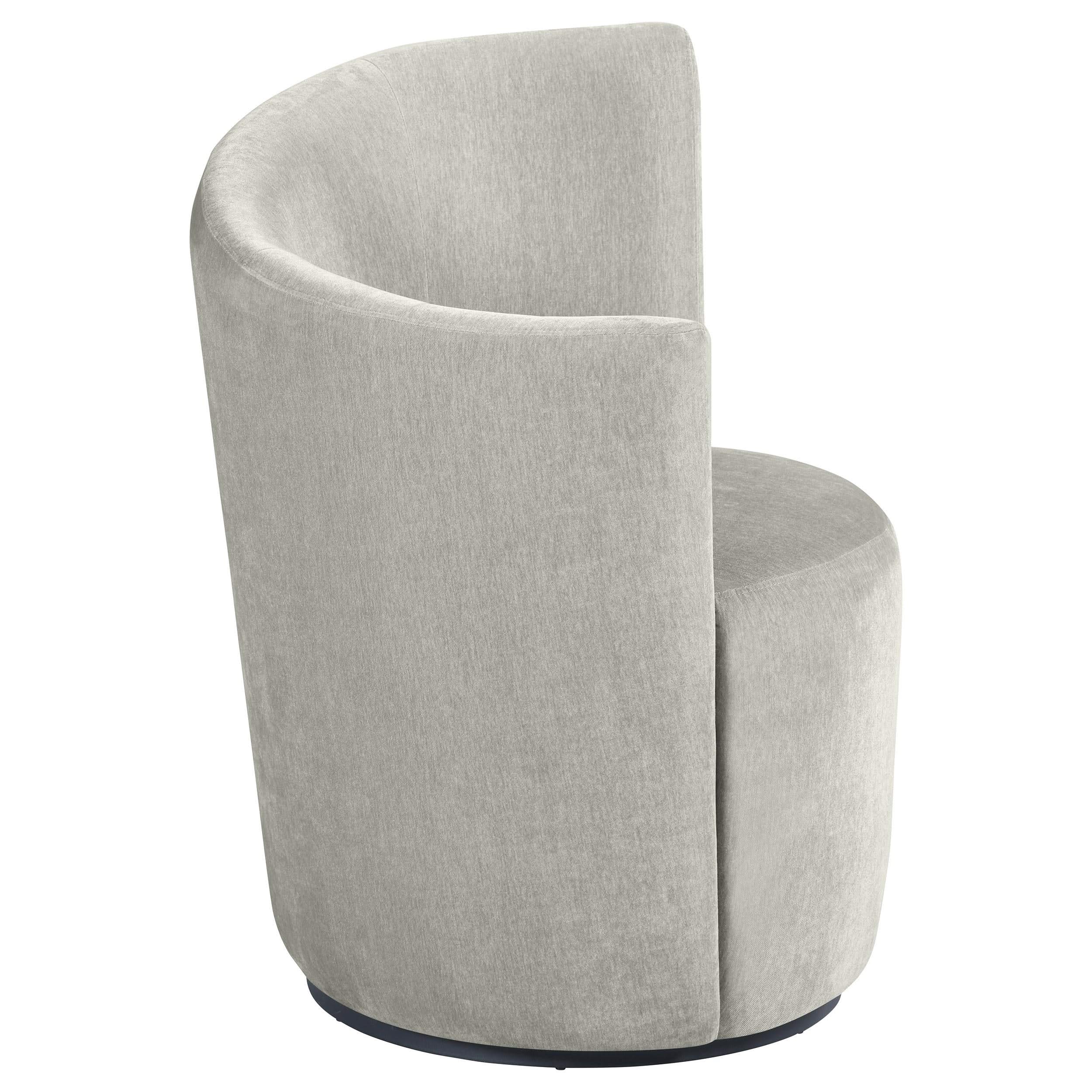 Silla giratoria tapizada Nueva con respaldo curvo en gris paloma