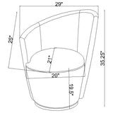 Silla giratoria tapizada Nueva con respaldo curvo en gris paloma
