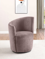 Silla giratoria tapizada Nueva con respaldo curvo color rubor