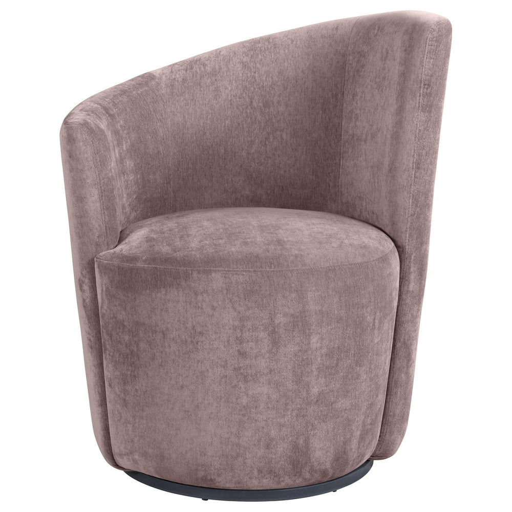 Silla giratoria tapizada Nueva con respaldo curvo color rubor