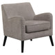 Sillón inglés tapizado Charlie con brazos, color marrón cacao