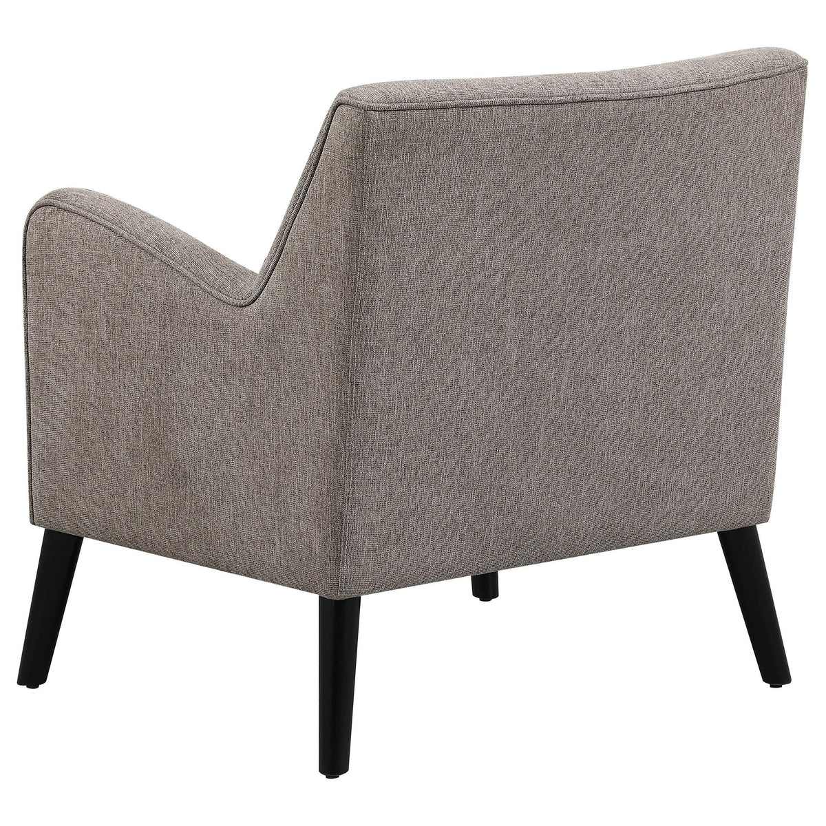 Sillón inglés tapizado Charlie con brazos, color marrón cacao