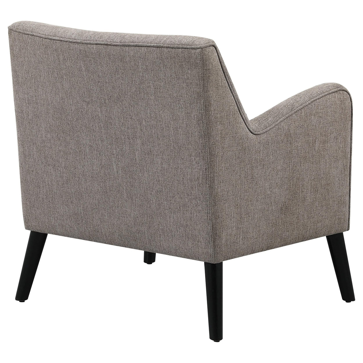 Sillón inglés tapizado Charlie con brazos, color marrón cacao