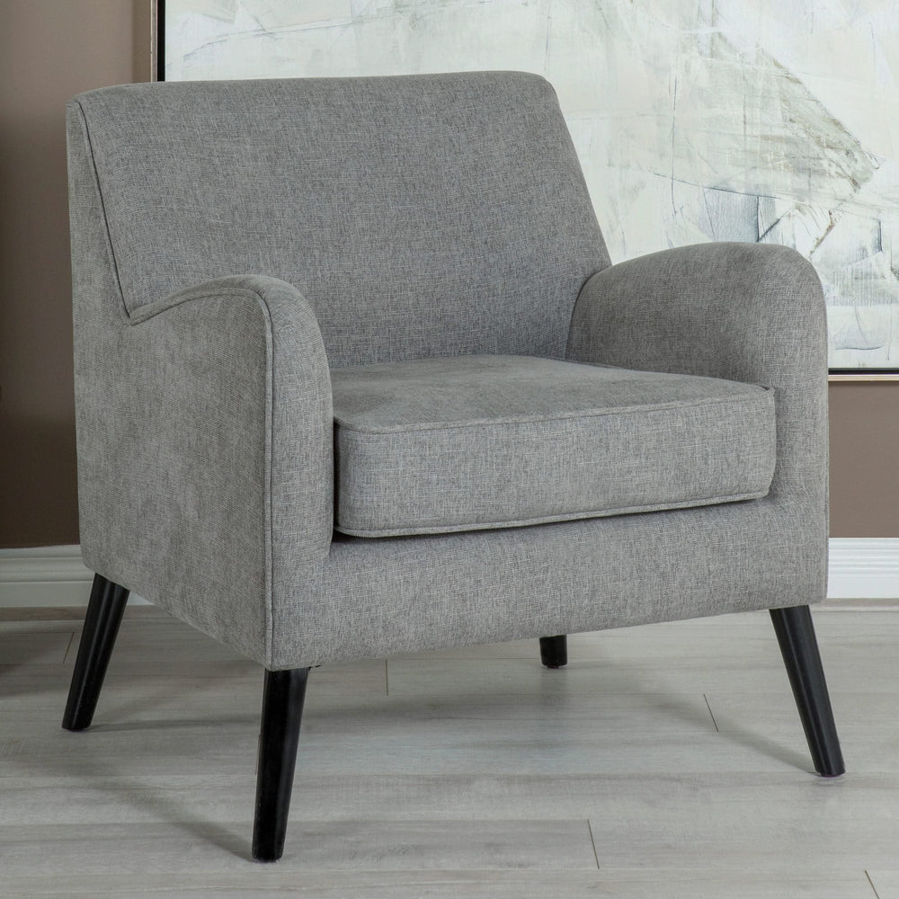 Sillón inglés tapizado Charlie con brazos, color gris carbón