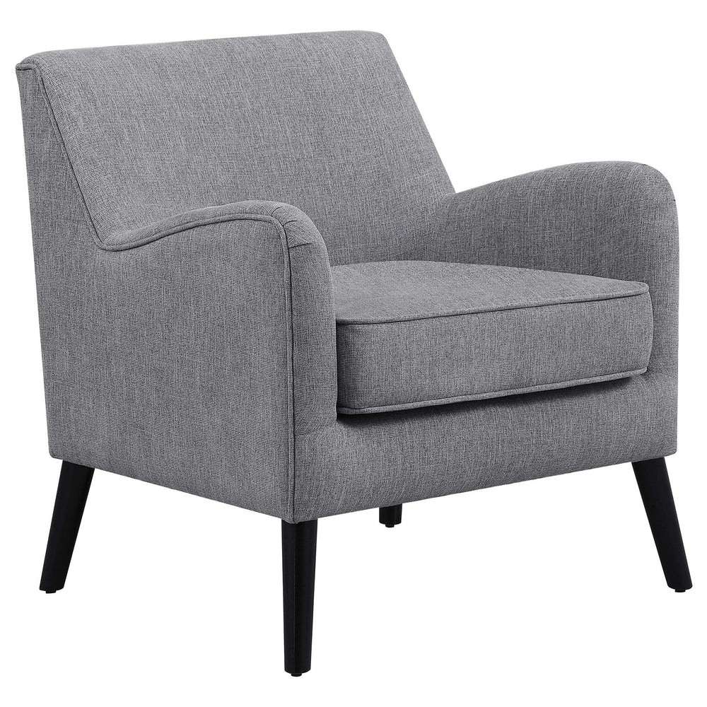 Sillón inglés tapizado Charlie con brazos, color gris carbón