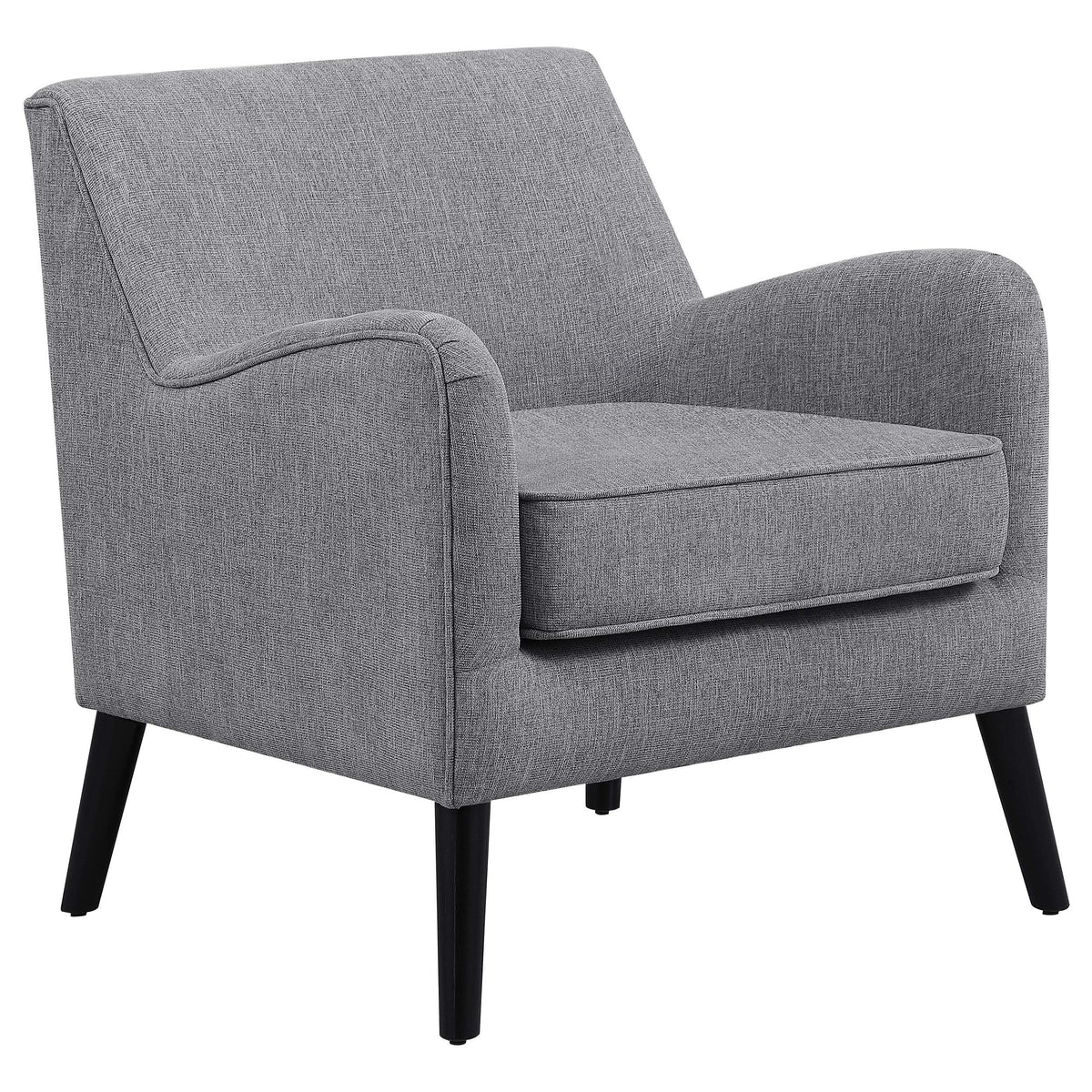 Sillón inglés tapizado Charlie con brazos, color gris carbón