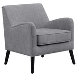 Sillón inglés tapizado Charlie con brazos, color gris carbón
