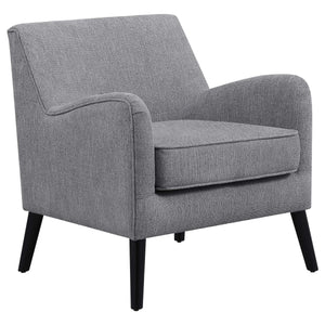 Sillón inglés tapizado Charlie con brazos, color gris carbón