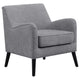Sillón inglés tapizado Charlie con brazos, color gris carbón
