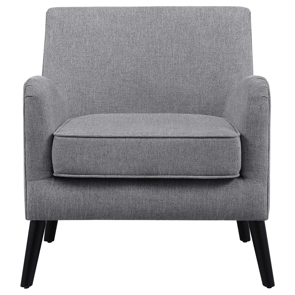 Sillón inglés tapizado Charlie con brazos, color gris carbón