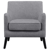 Sillón inglés tapizado Charlie con brazos, color gris carbón