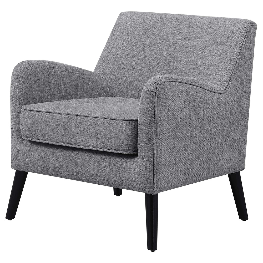 Sillón inglés tapizado Charlie con brazos, color gris carbón