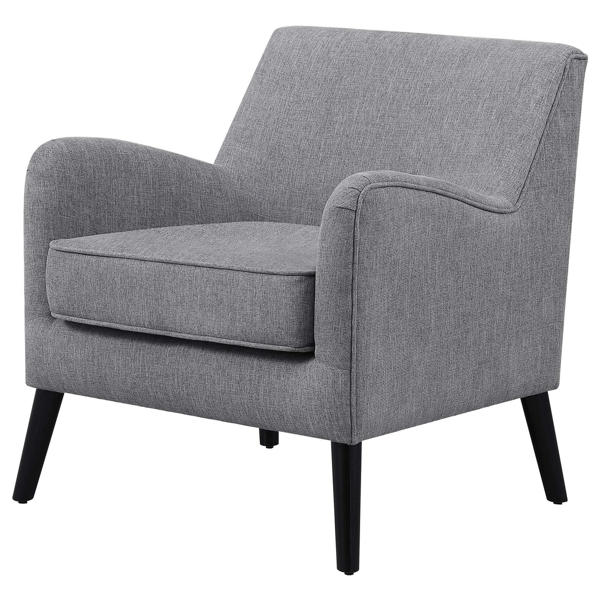 Sillón inglés tapizado Charlie con brazos, color gris carbón