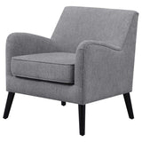 Sillón inglés tapizado Charlie con brazos, color gris carbón