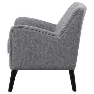 Sillón inglés tapizado Charlie con brazos, color gris carbón