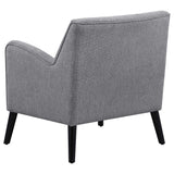 Sillón inglés tapizado Charlie con brazos, color gris carbón