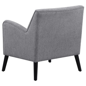 Sillón inglés tapizado Charlie con brazos, color gris carbón