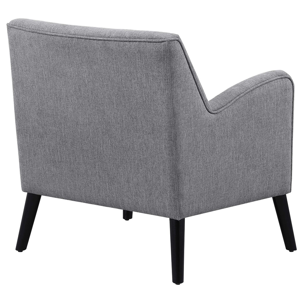 Sillón inglés tapizado Charlie con brazos, color gris carbón