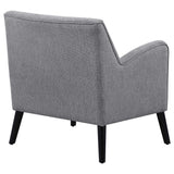 Sillón inglés tapizado Charlie con brazos, color gris carbón