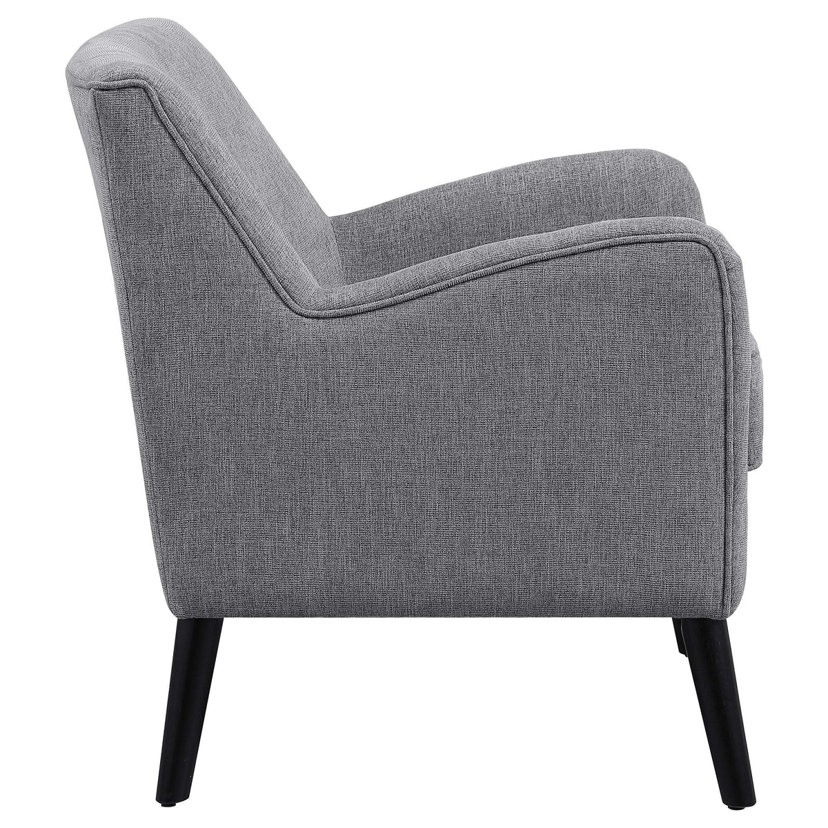 Sillón inglés tapizado Charlie con brazos, color gris carbón