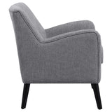 Sillón inglés tapizado Charlie con brazos, color gris carbón