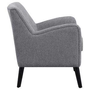 Sillón inglés tapizado Charlie con brazos, color gris carbón