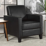 Sillón decorativo con brazos de riel tapizados Julio, color negro