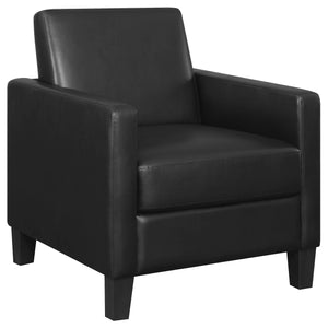Sillón decorativo con brazos de riel tapizados Julio, color negro