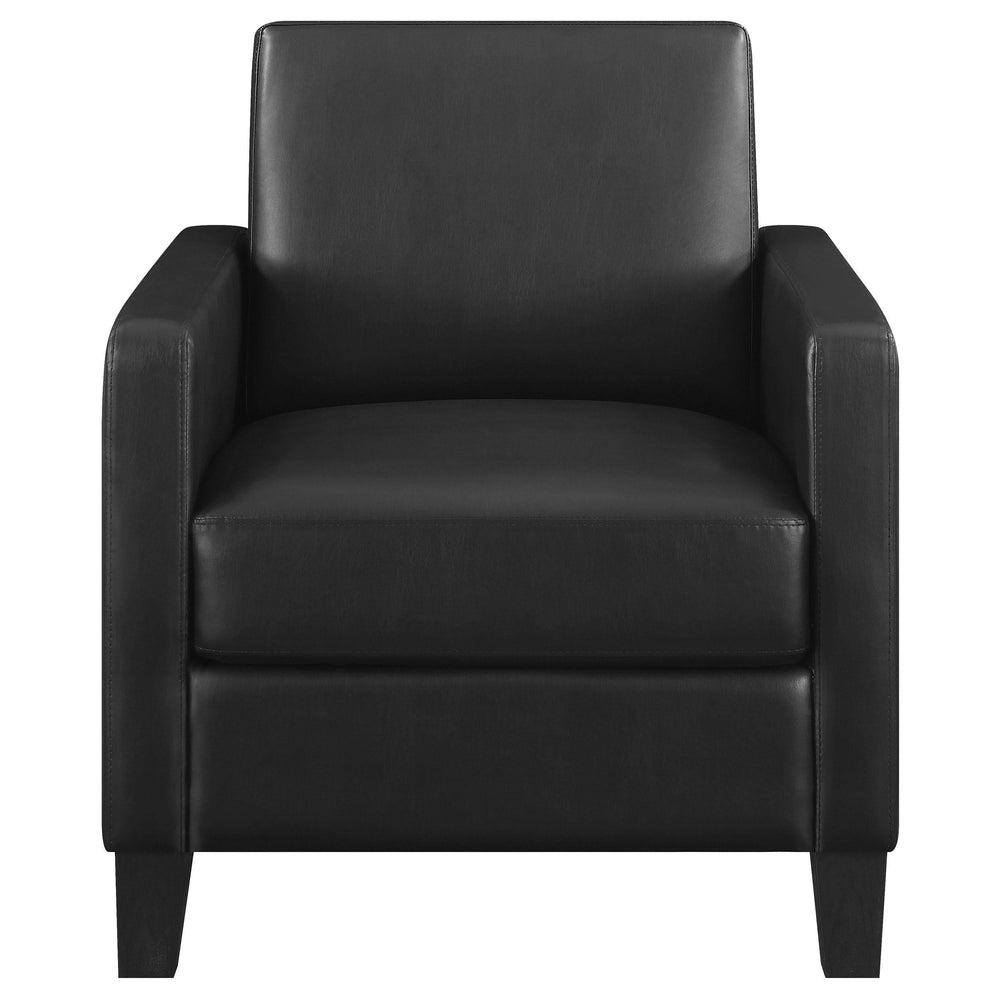 Sillón decorativo con brazos de riel tapizados Julio, color negro