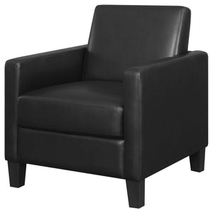 Sillón decorativo con brazos de riel tapizados Julio, color negro