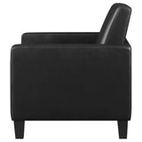 Sillón decorativo con brazos de riel tapizados Julio, color negro