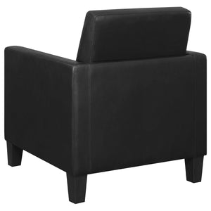 Sillón decorativo con brazos de riel tapizados Julio, color negro