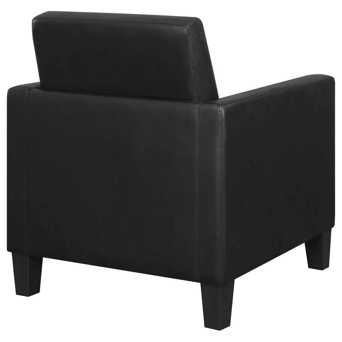 Sillón decorativo con brazos de riel tapizados Julio, color negro