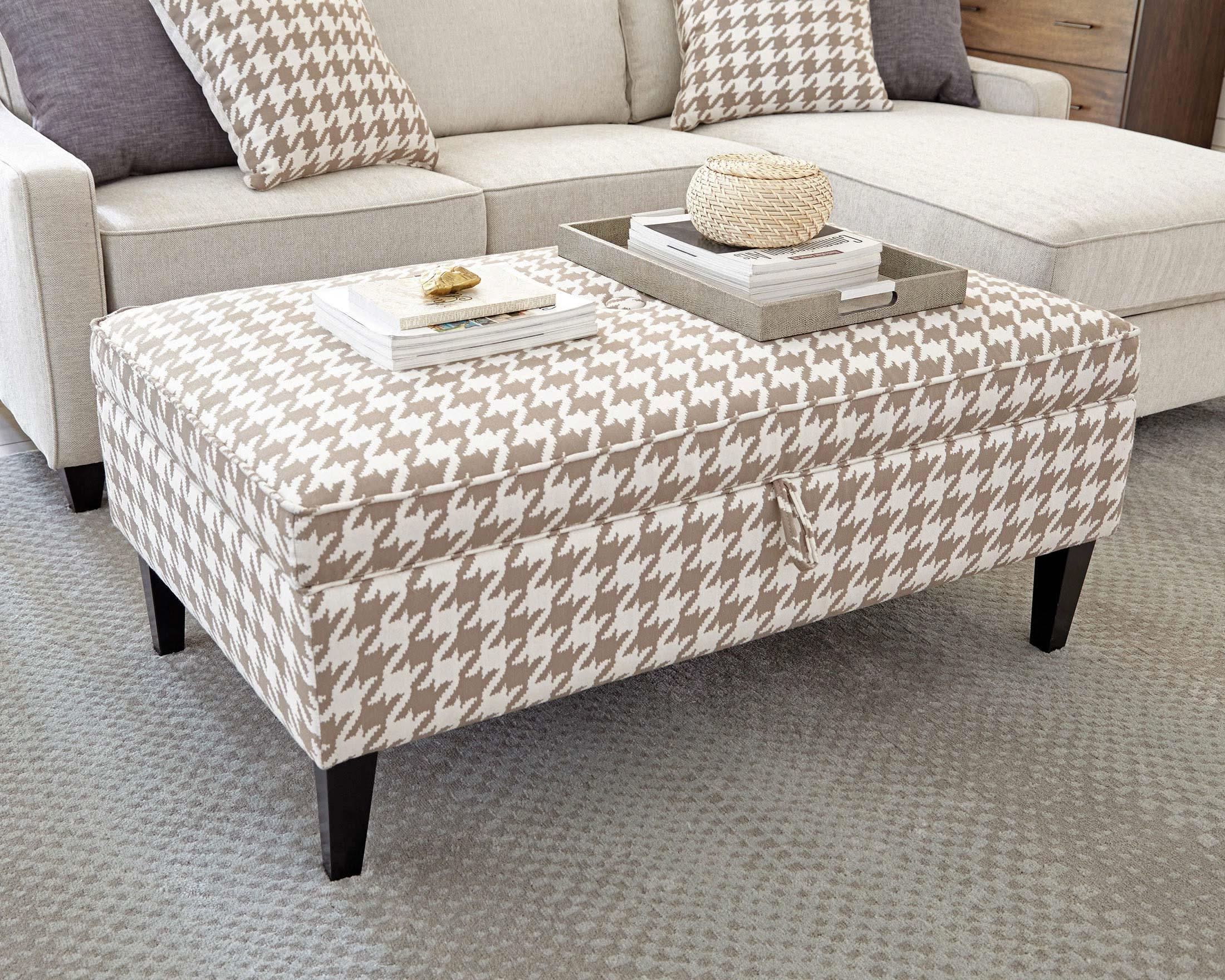 Mcloughlin Rectangular Upholstered Storage Ottoman Beige