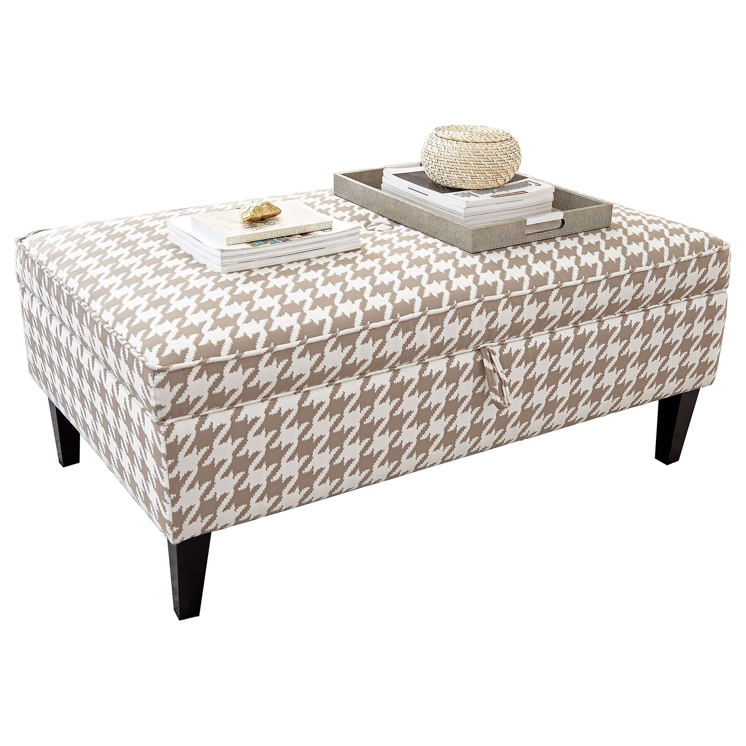 Mcloughlin Rectangular Upholstered Storage Ottoman Beige