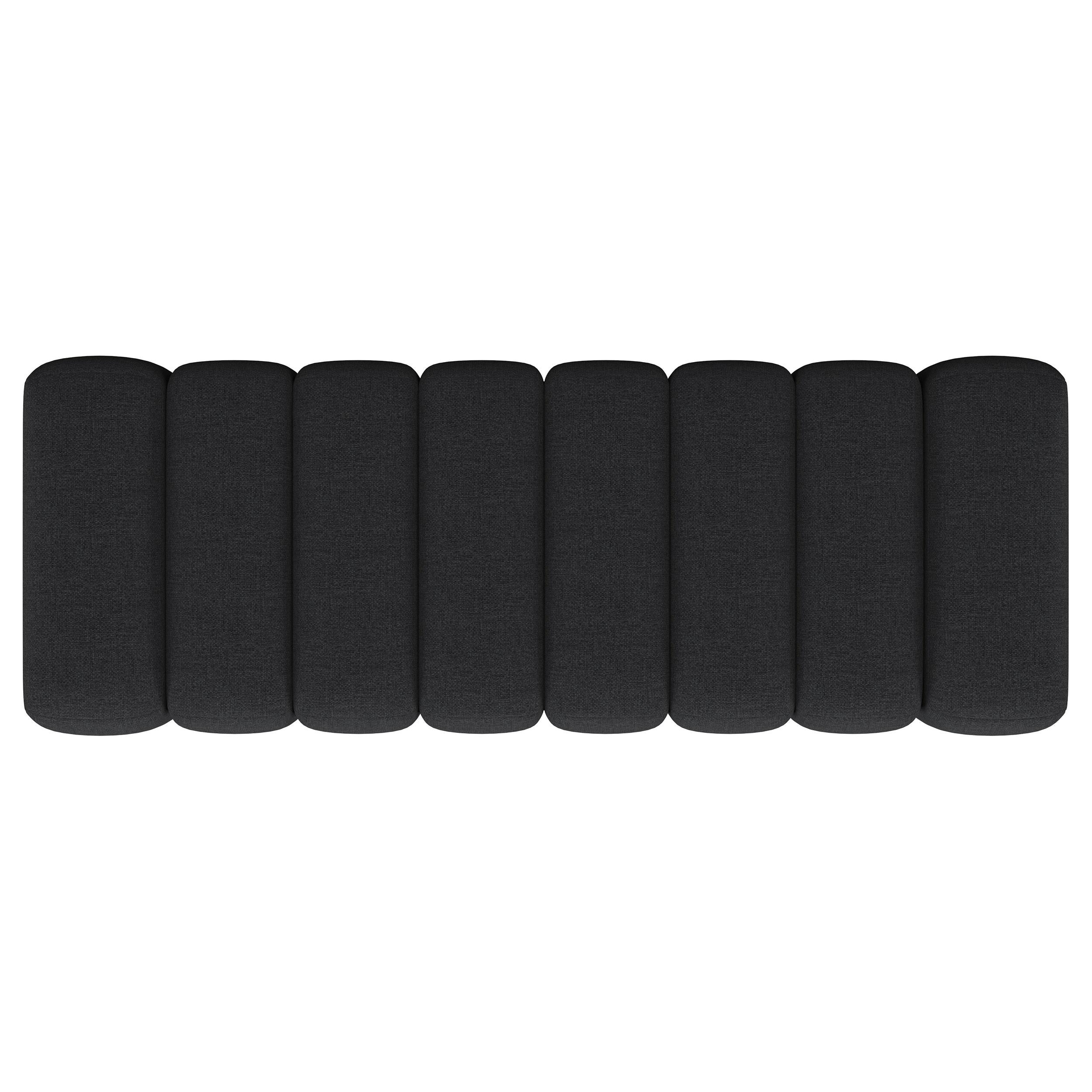 Summer Fabric Upholstered Tufted Accent Bench Charcoal