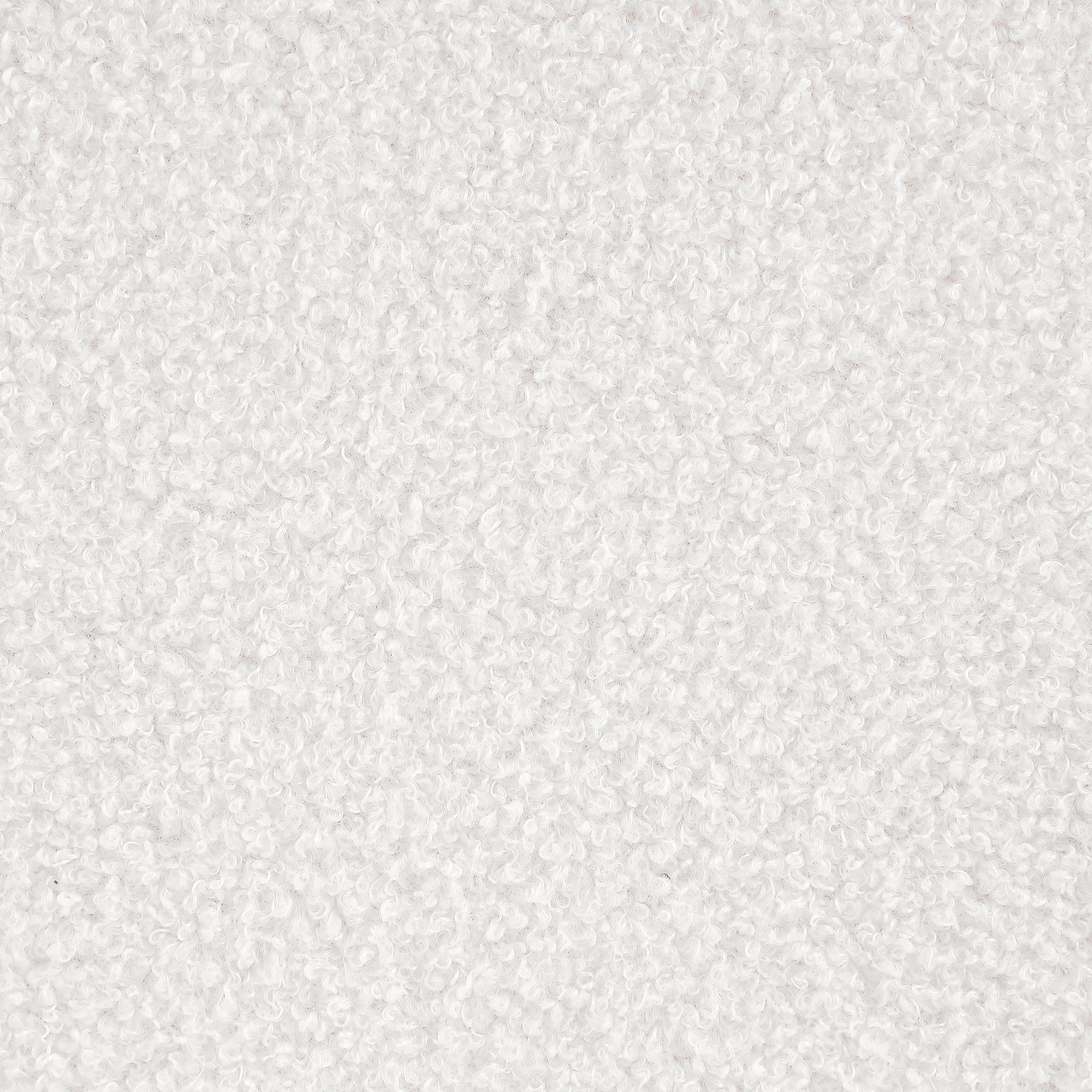 Zena Faux Sheepskin Upholstered Round Ottoman Ivory