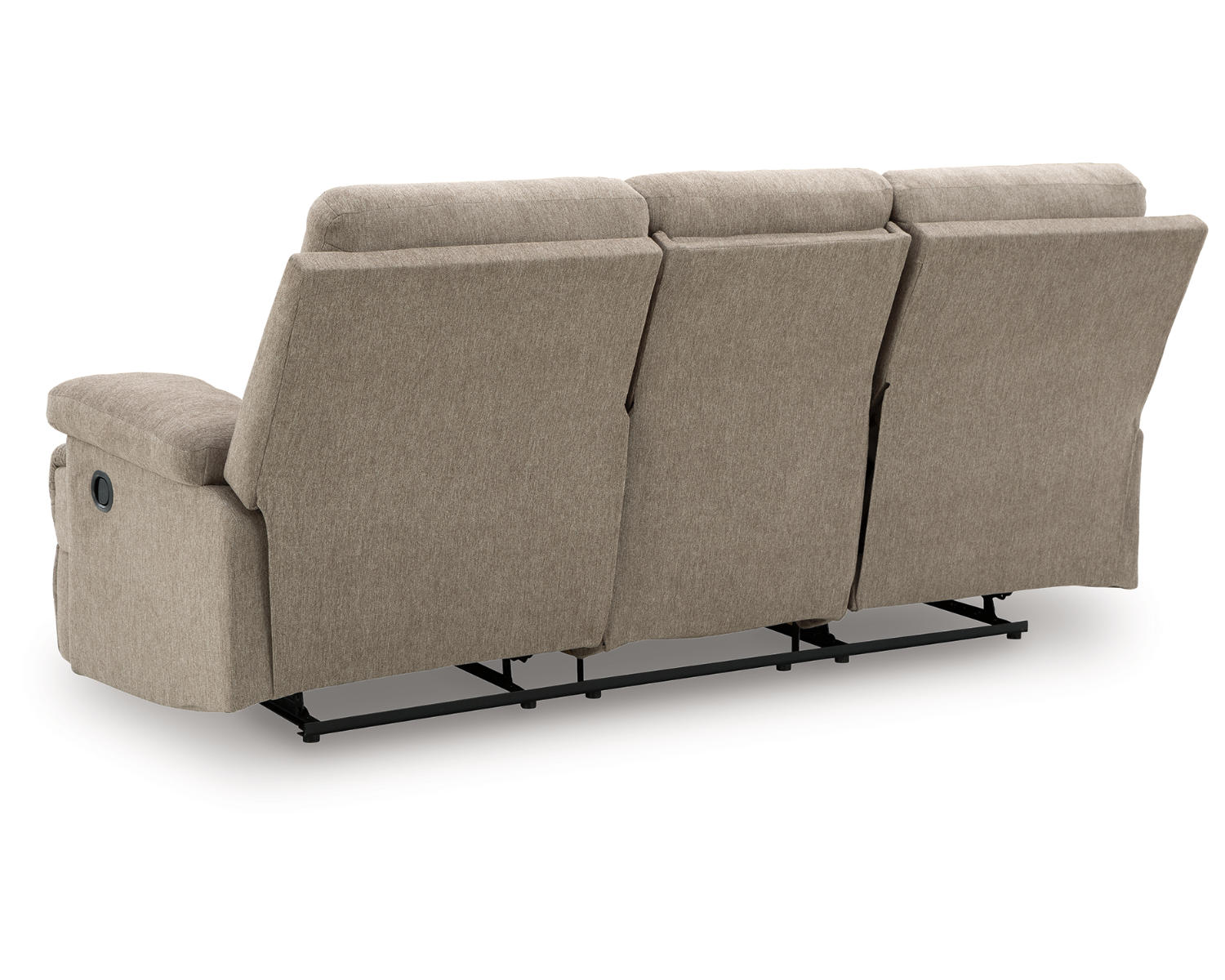 Side-Swipe Reclining Sofa with Drop Down Table