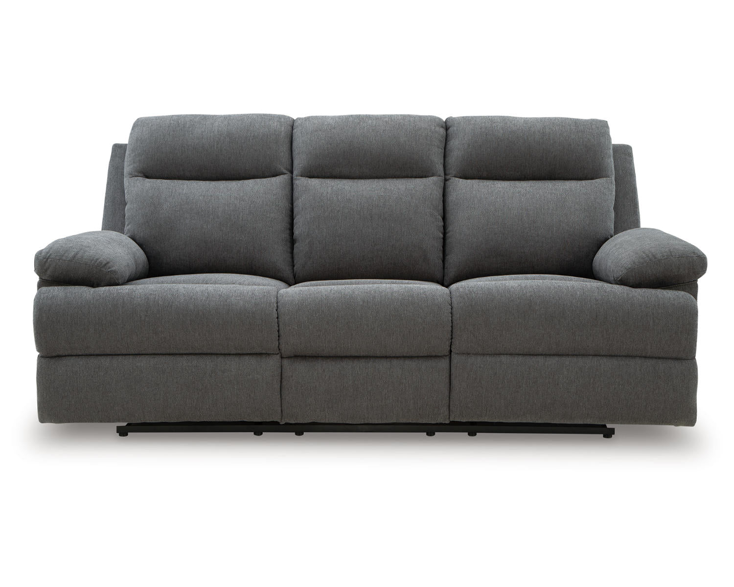Side-Swipe Reclining Sofa with Drop Down Table