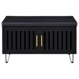 Banco zapatero acolchado de dos puertas para entrada Brixton, color negro