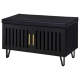 Banco zapatero acolchado de dos puertas para entrada Brixton, color negro