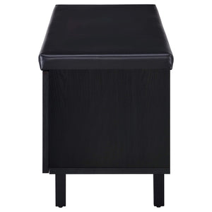 Banco zapatero acolchado de dos puertas para entrada Brixton, color negro