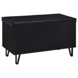 Banco zapatero acolchado de dos puertas para entrada Brixton, color negro