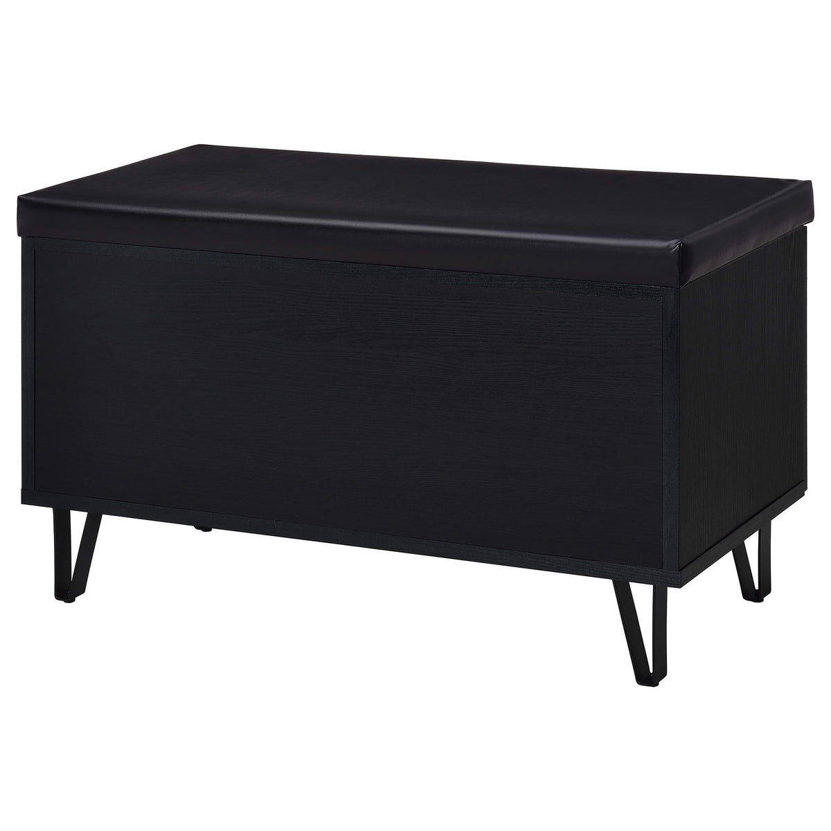 Banco zapatero acolchado de dos puertas para entrada Brixton, color negro
