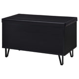 Banco zapatero acolchado de dos puertas para entrada Brixton, color negro