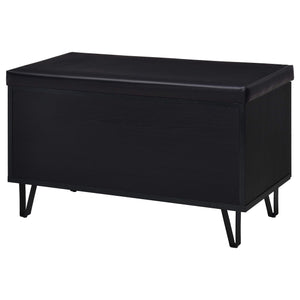 Banco zapatero acolchado de dos puertas para entrada Brixton, color negro