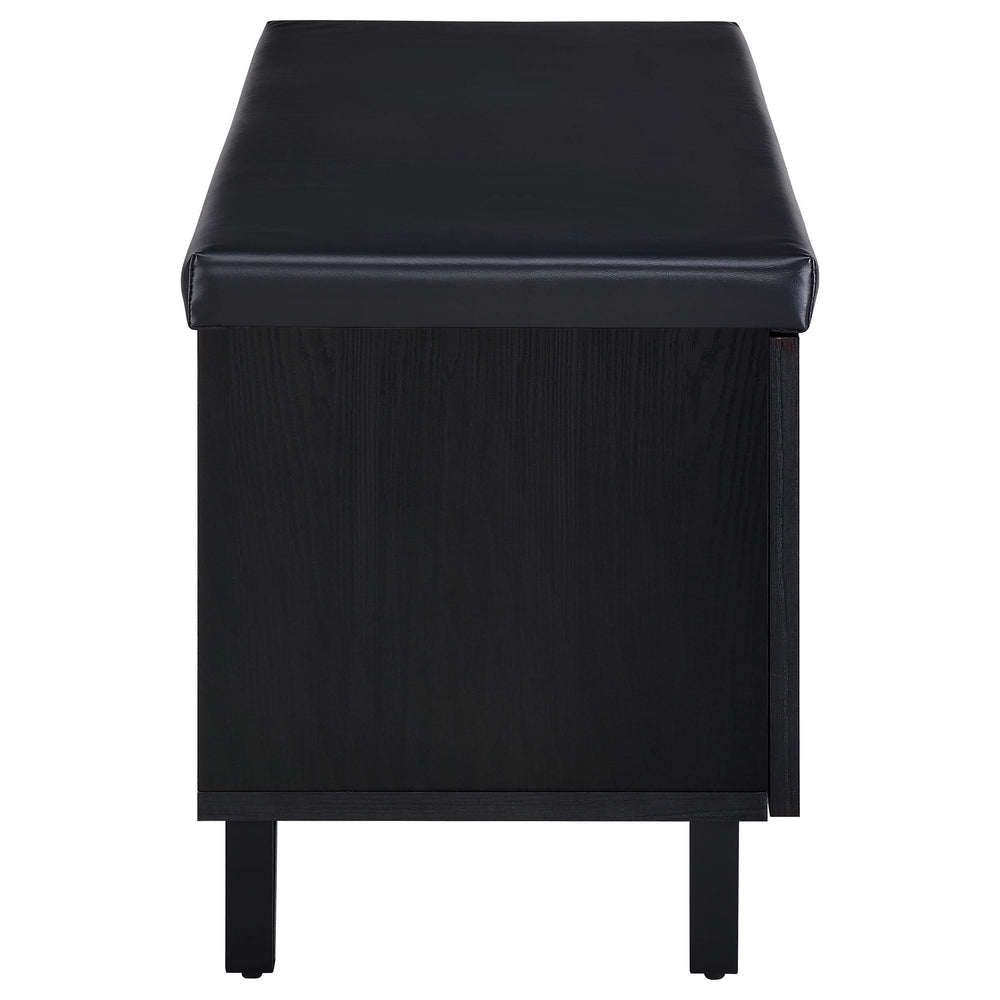 Banco zapatero acolchado de dos puertas para entrada Brixton, color negro