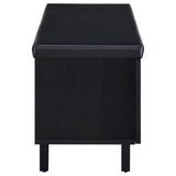 Banco zapatero acolchado de dos puertas para entrada Brixton, color negro